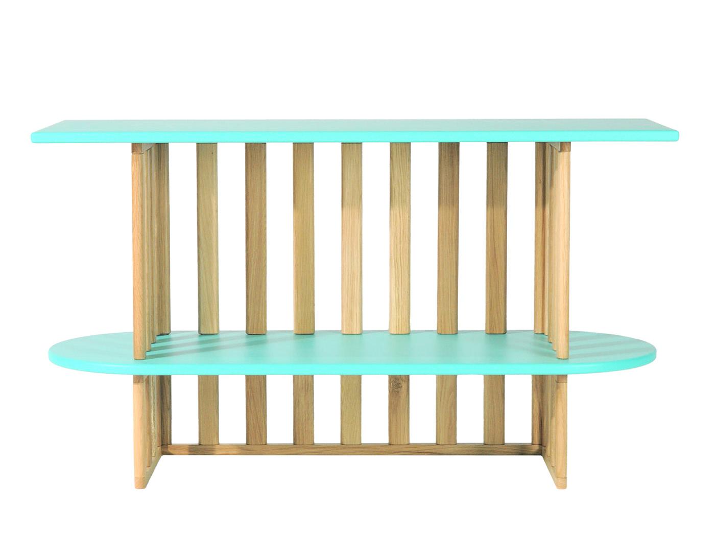 Estante Verde de Dois Níveis