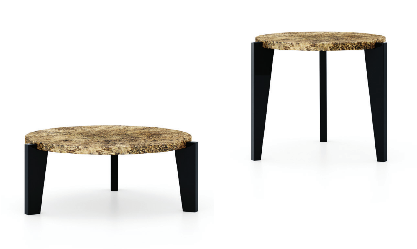 Mesa de Centro/Apoio Artesanal Ridge | Dimensões: Ø 90 cm