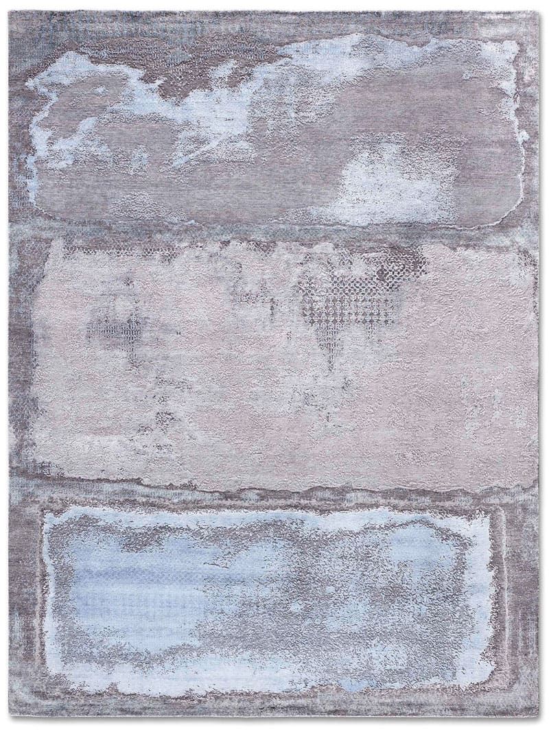 Tapete Light Blue Prateado Tecido à Mão | Tamanho: 122 × 183 cm