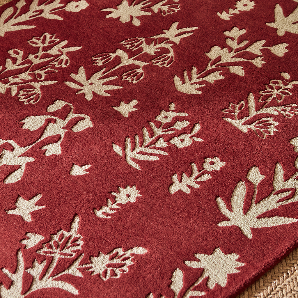 Tapete Woodland Glade Vermelho Damasco | Tamanho: 250 × 350 cm