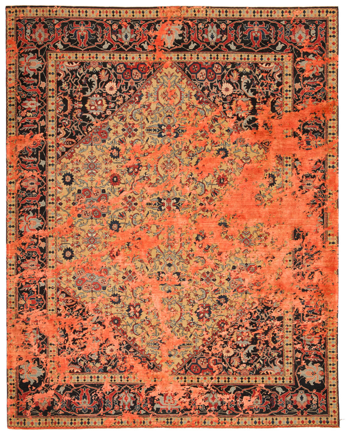 Tapete Serapi Queensbury Sky Amarelo Laranja-Néon Seda | Tamanho: 250 × 300 cm