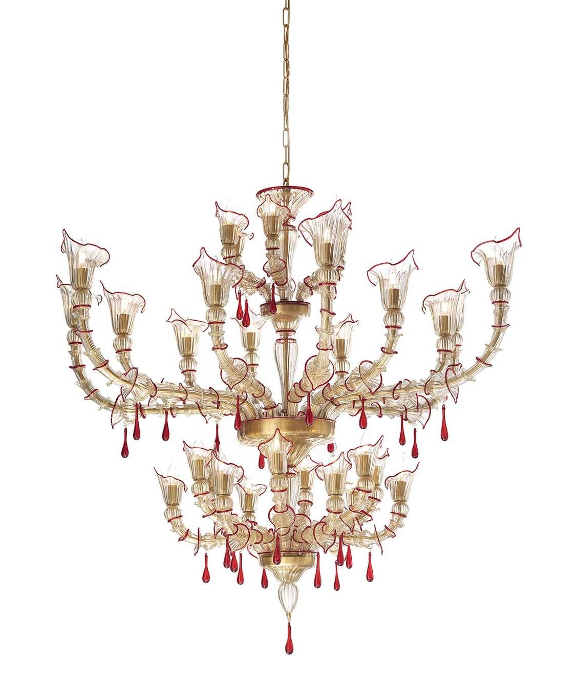 Lustre Rezzonico em Murano Dourado