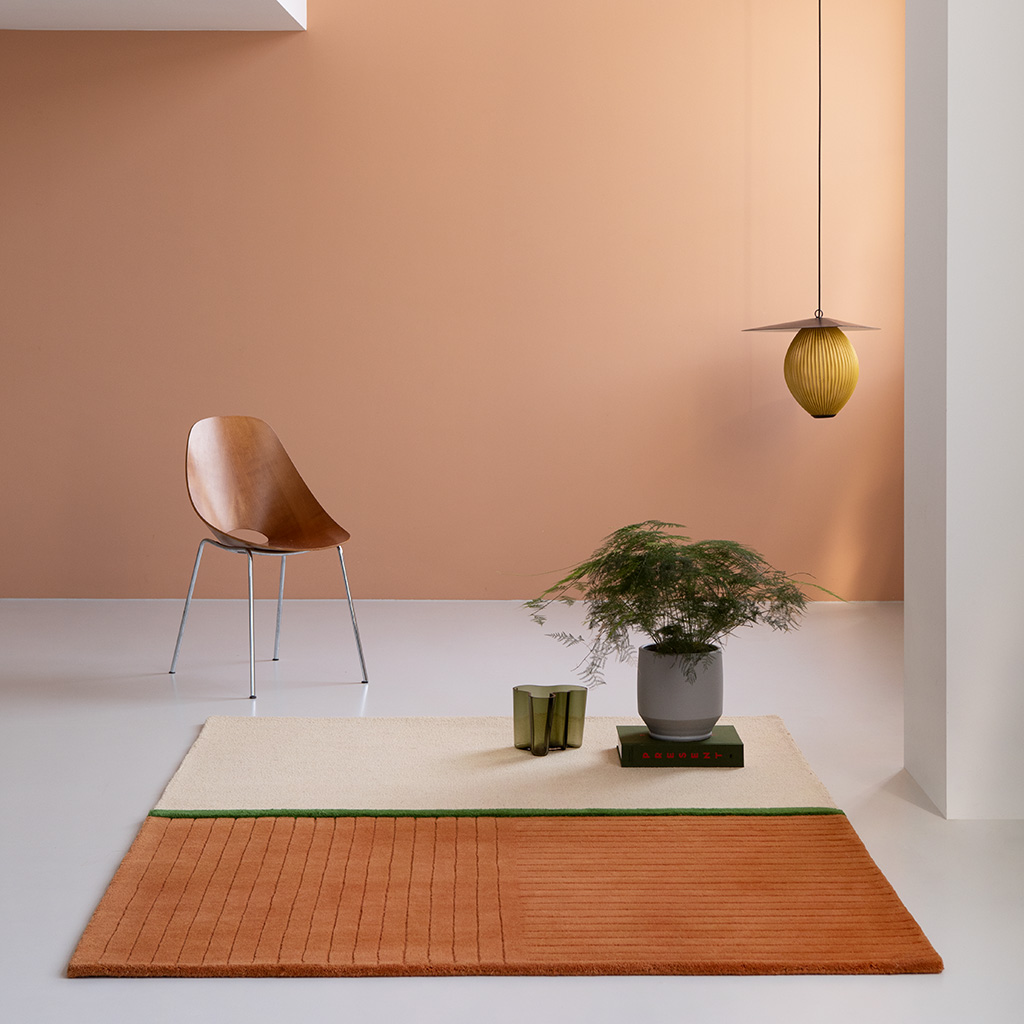 Tapete Designer Decor Rhythm Tangerina Feito à Mão | Tamanho: 160 × 230 cm