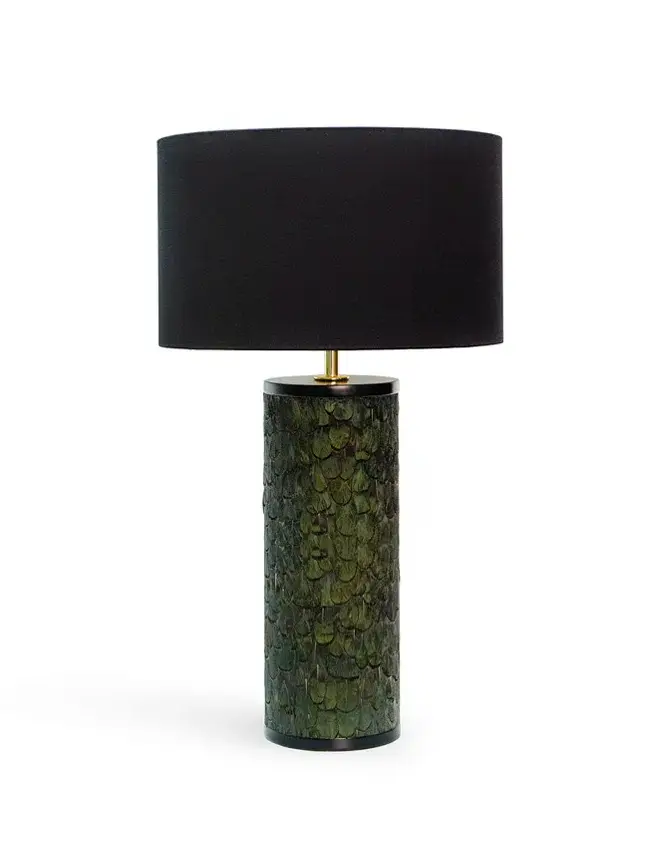 Candeeiro de mesa pena pavão Tailor