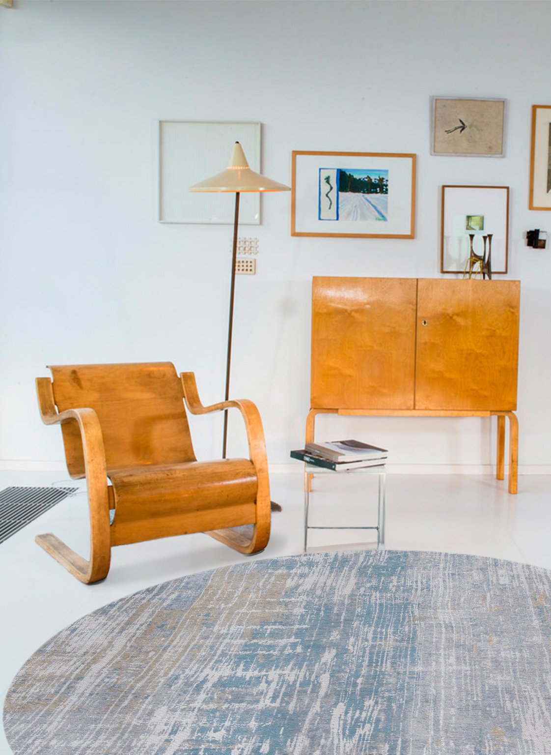 Tapete 8718 Long Island Azul Redondo