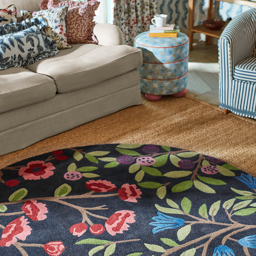 Tapete Redondo Foraging Anil