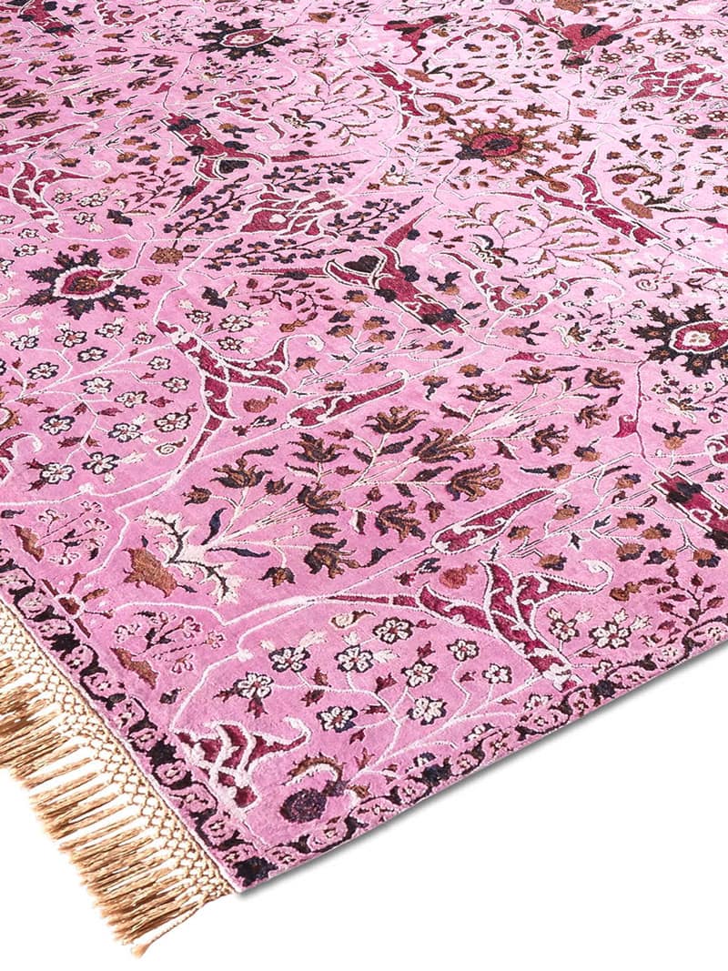Tapete Luxuoso Teheran Pink Feito à Mão | Tamanho: 170 × 240 cm