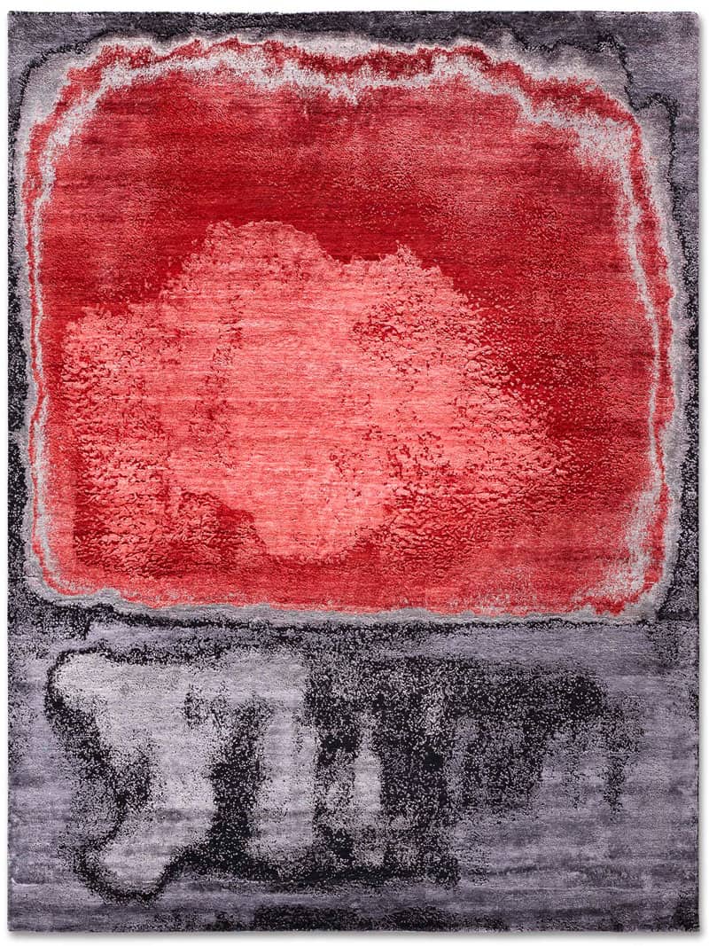 Tapete Red Silver Tecido à Mão | Tamanho: 300 × 400 cm