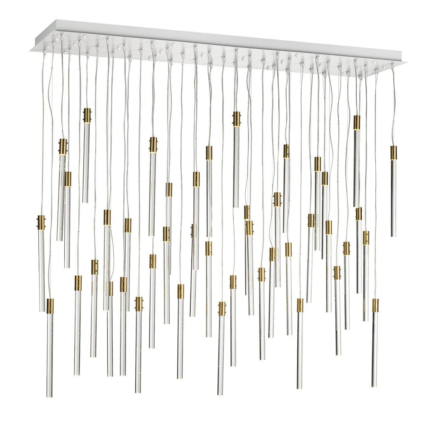 Lustre com 43 Pendentes de Vidro Transparente