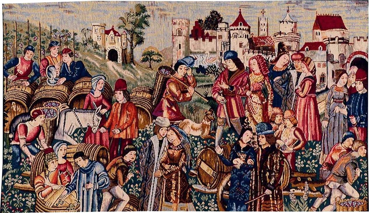 Tapeçaria mercado do vinho | Tamanho: 75 × 125 cm