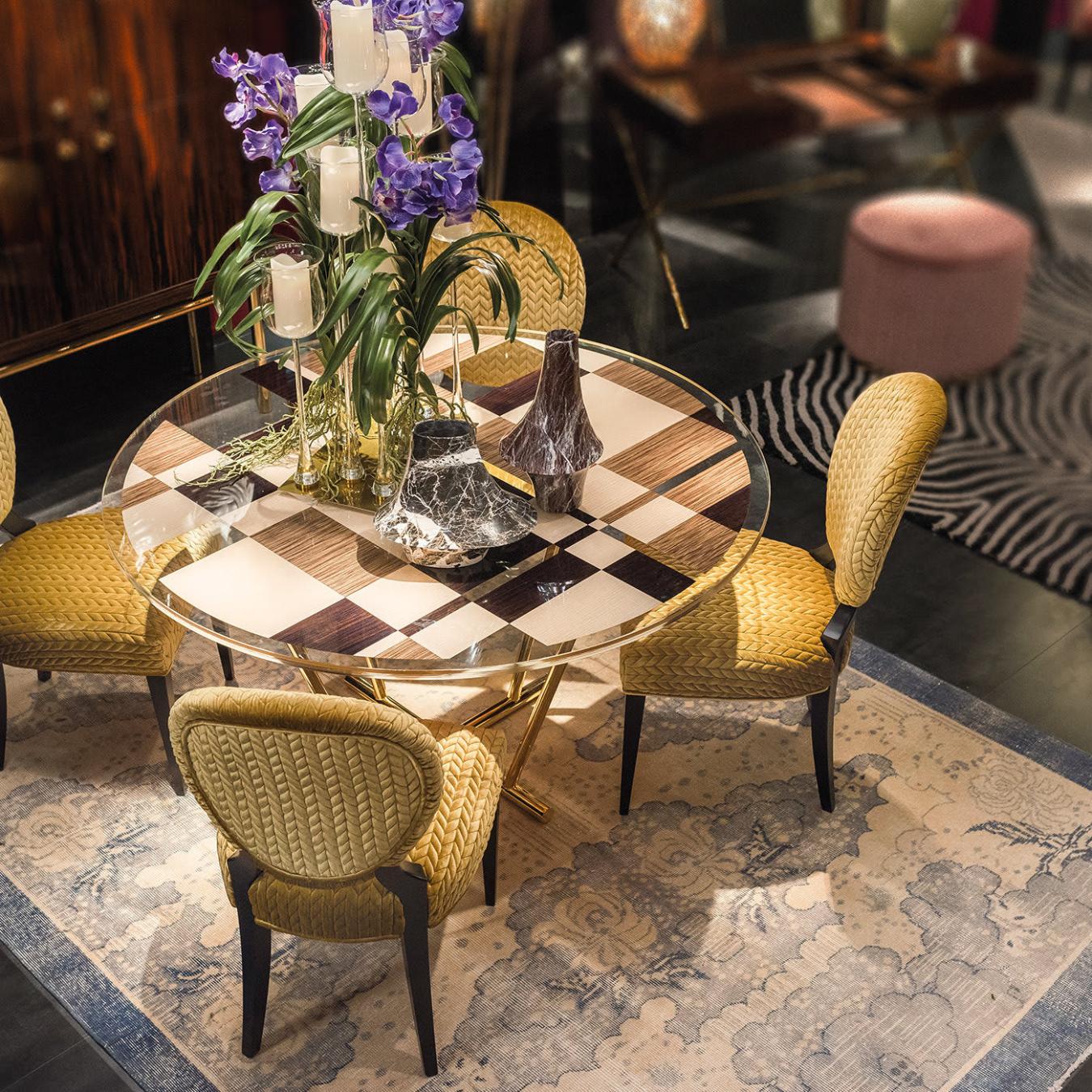 Mesa de Jantar Redonda Piet em Vidro