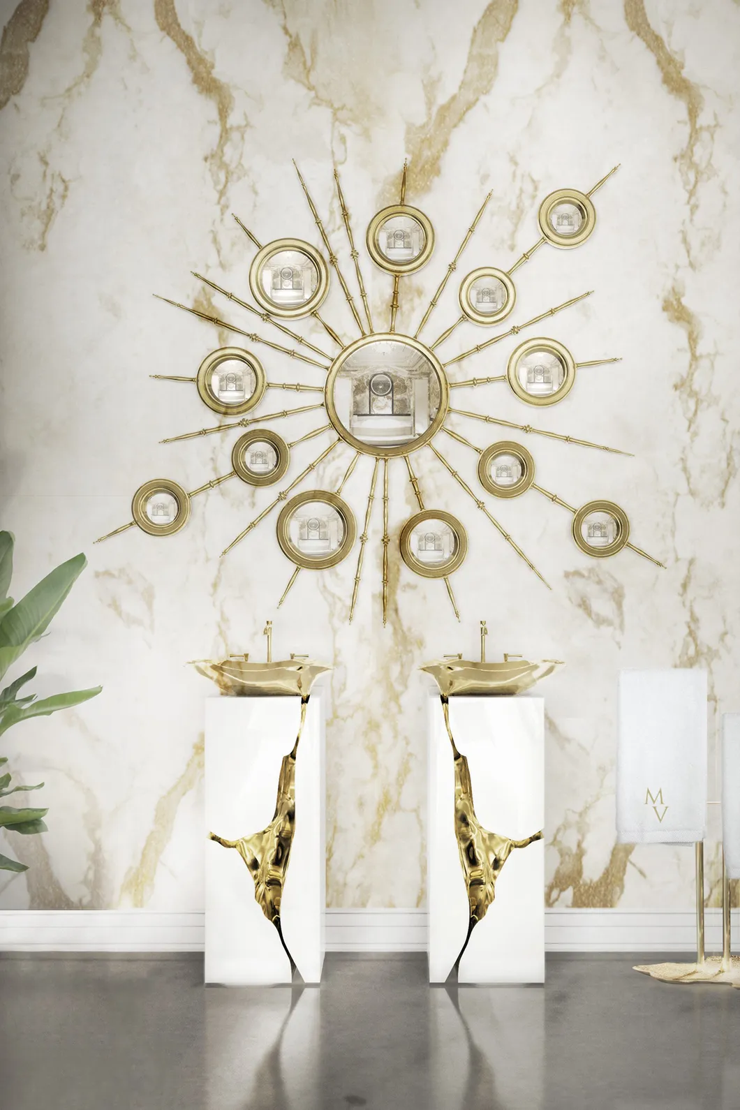 Lavatório de coluna Crystal Flow