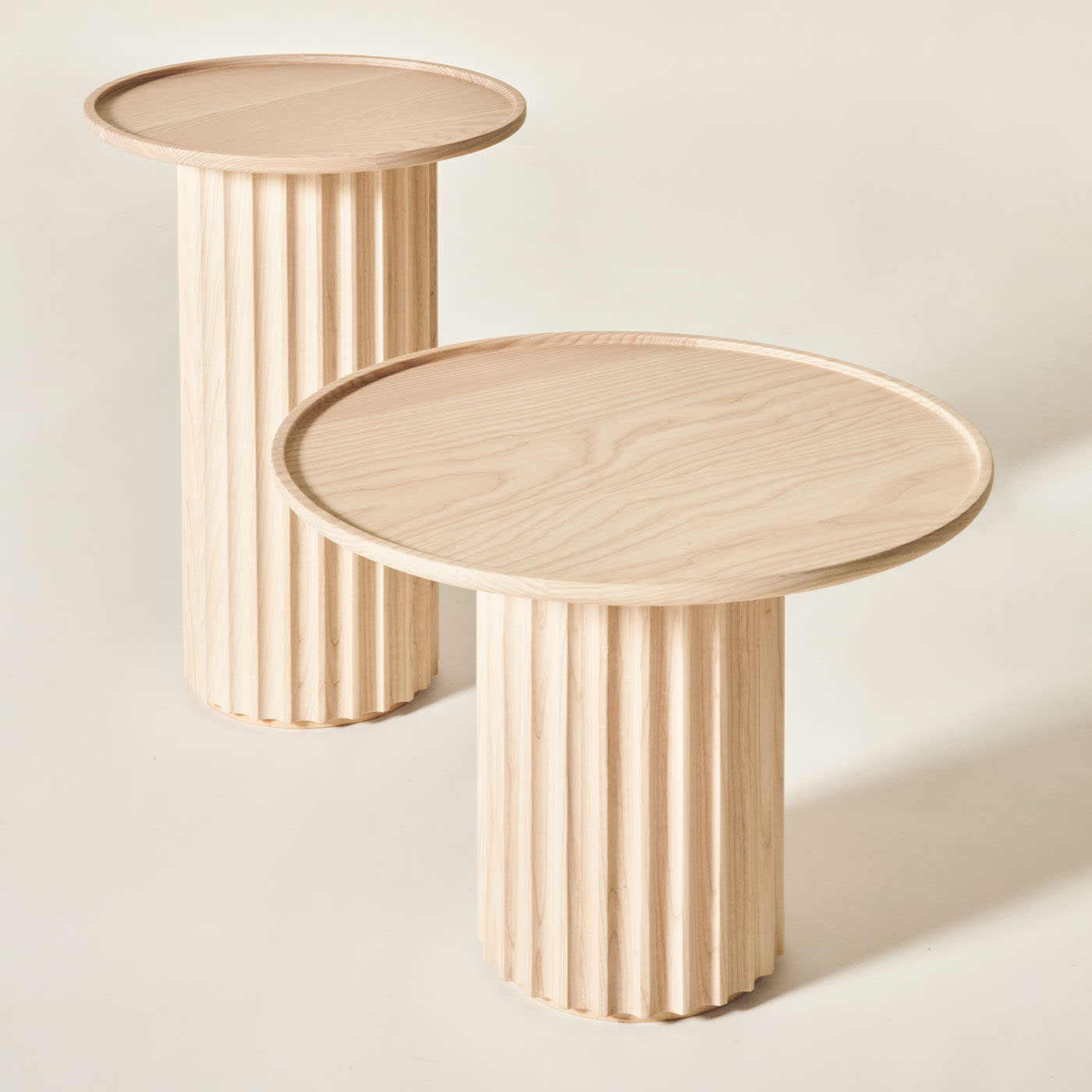 Mesa de Centro Freixo Natural Capitello | Dimensões: Ø 40 cm