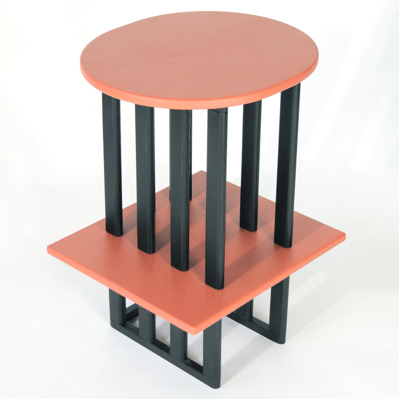 Mesa de Apoio Rosa e Preta em Madeira