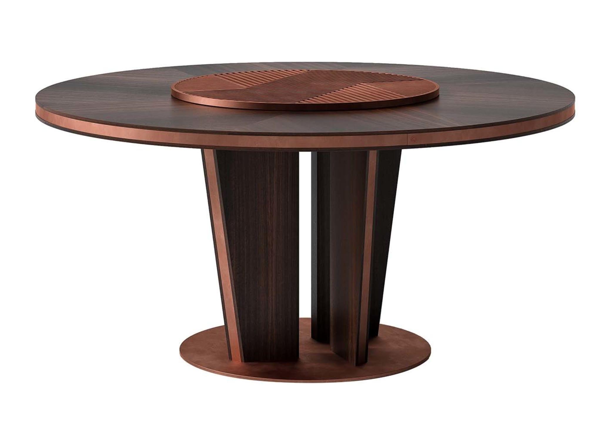 Mesa de Jantar Redonda Madeira Escura | Dimensões: Ø 180 cm Mesa de Jantar Redonda Madeira Escura | Dimensões: Ø 180 cm