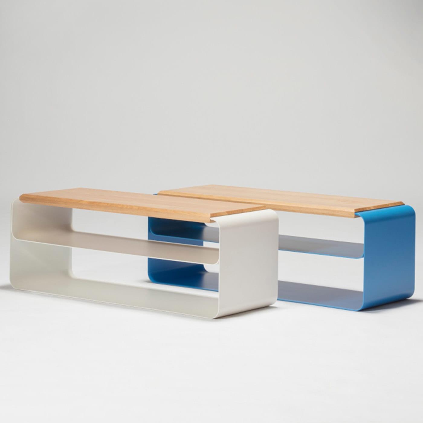 Banco contemporâneo madeira e metal (Var. 3) - 1