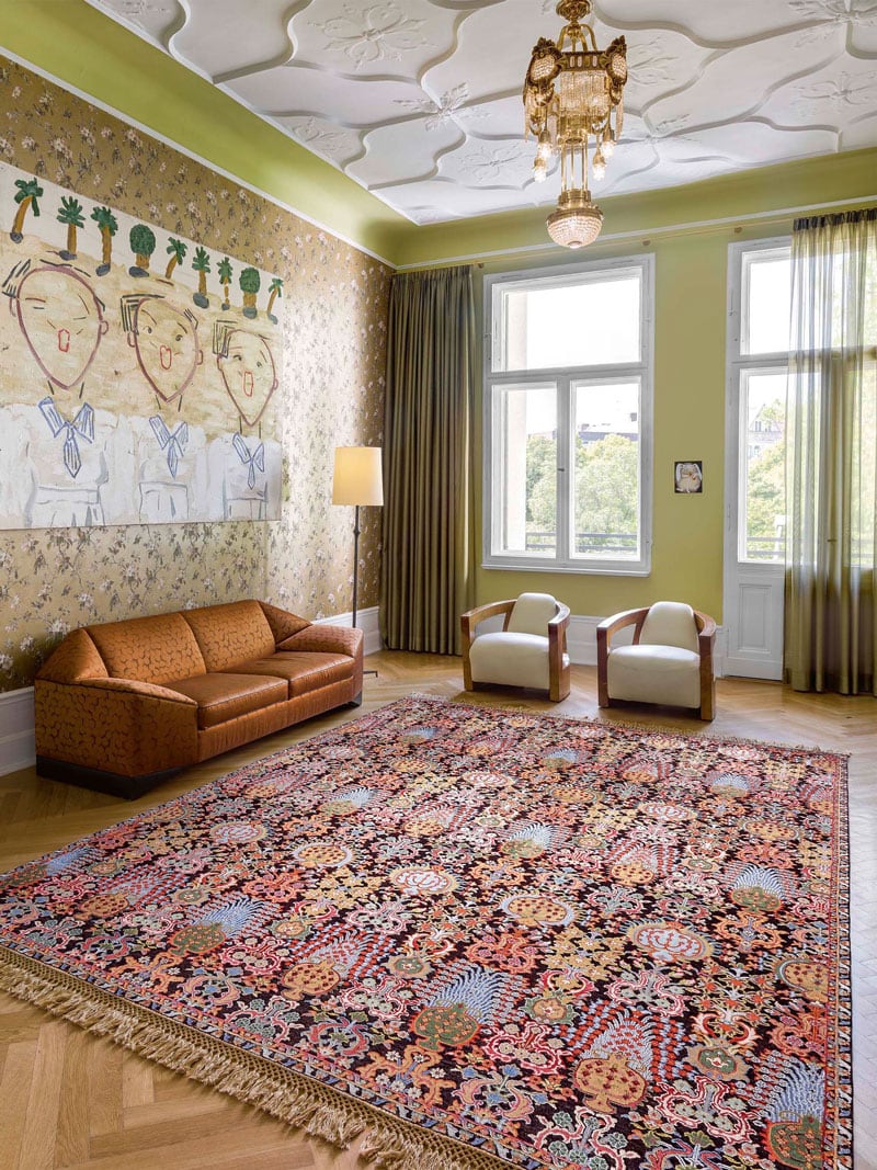 Tapete Isfahan Roxo Luxury Feito à Mão