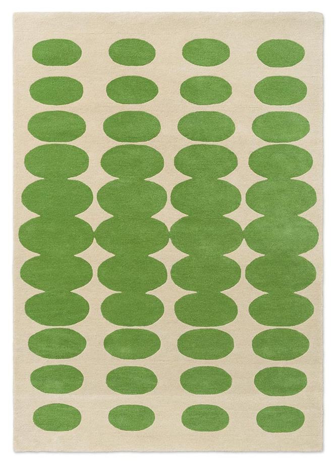 Tapete Optical Oval Green/Cream