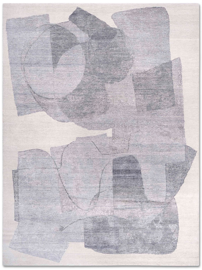 Tapete Snow Prateado Luxury Feito à Mão