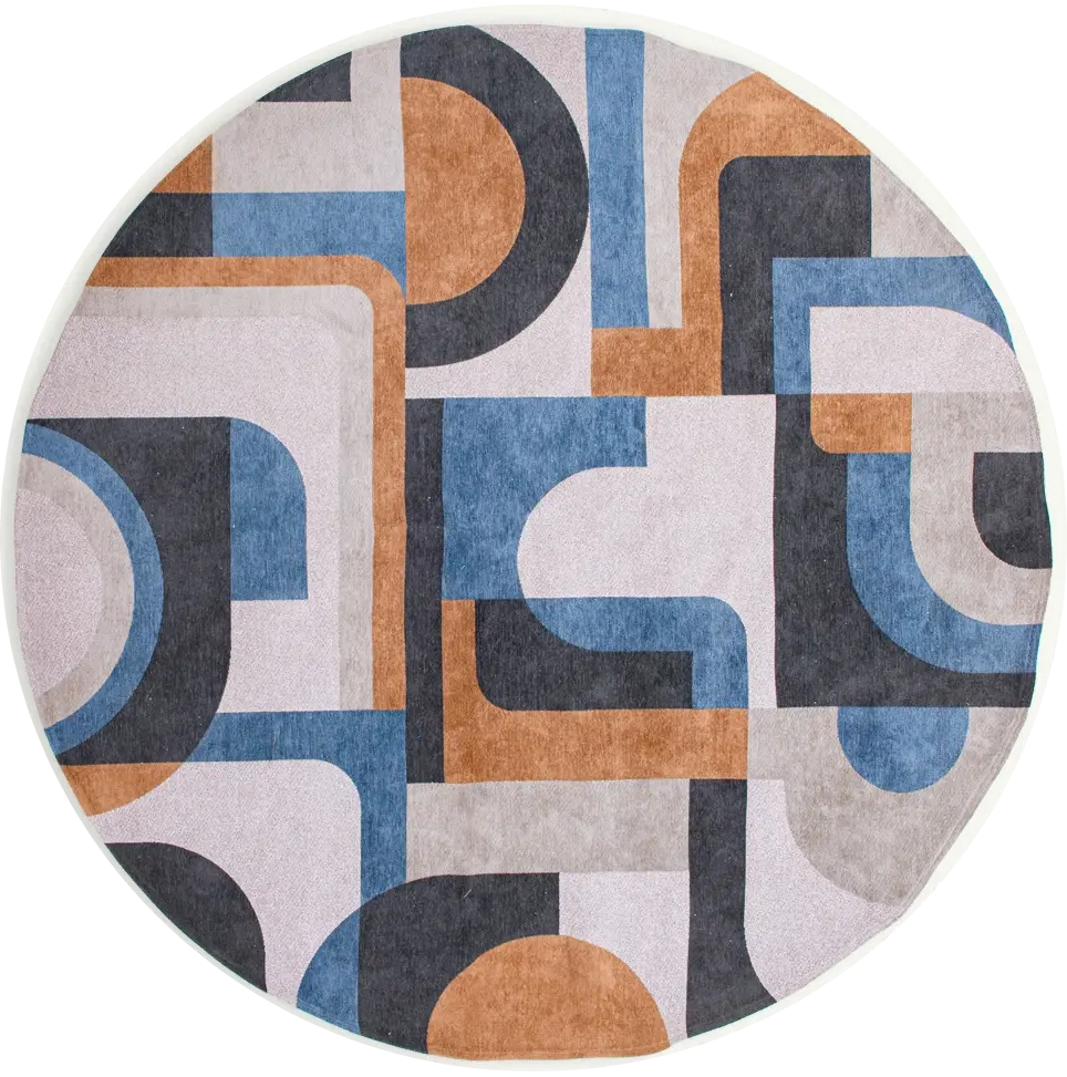 Tapete Camel Azul 9196 Redondo