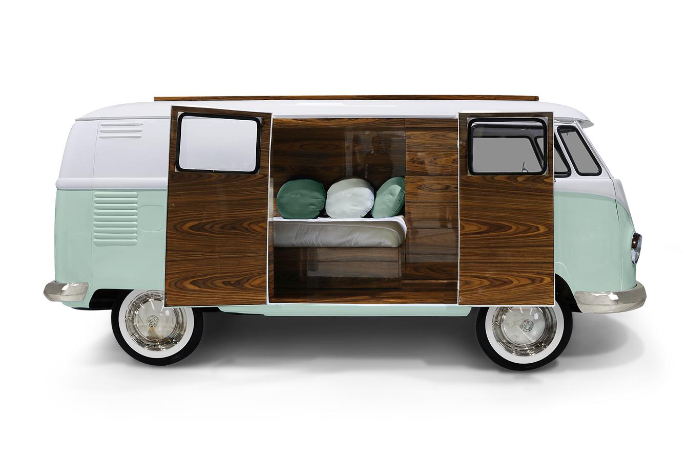 Conjunto de quarto caravana do viajante verde