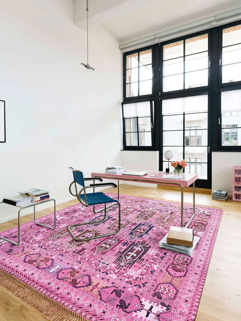 Tapete Balouch Rosa Luxury Feito à Mão