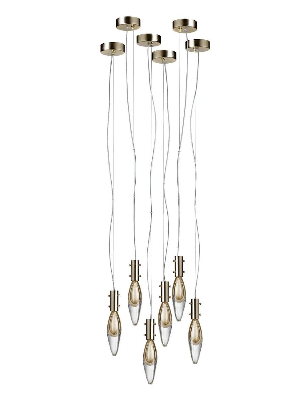 Suspensão Murano Drops de 6 Lâmpadas