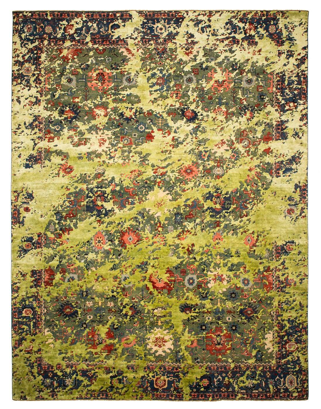 Tapete Seda Bidjar Kingscross Double Sky Verde Verde Claro | Tamanho: 250 × 300 cm