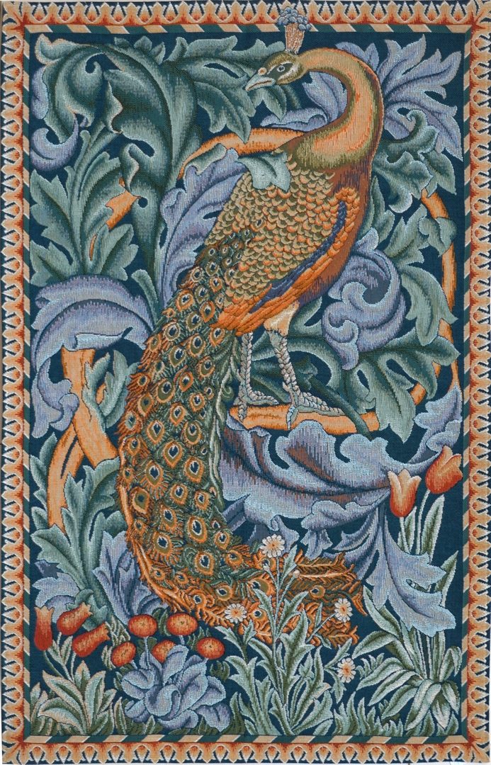 Tapeçaria pavão, William Morris | Tamanho: 50 × 67 cm