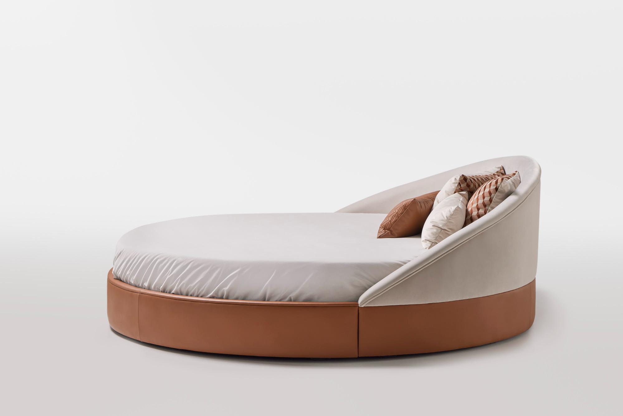 Cama Redonda em Pele Arco