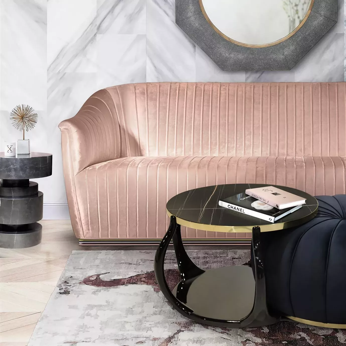 Mesa de Centro Mármore Sahara Noir Enlace