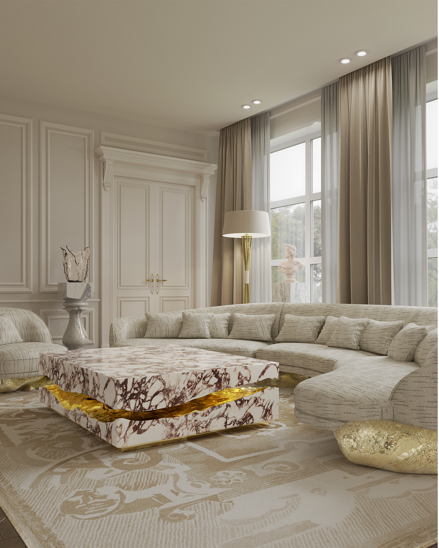 Mesa Boulder Mármore Calacatta Violla