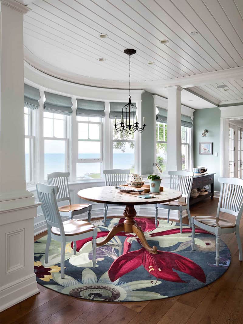 Tapete Red Flower Redondo Tecido à Mão