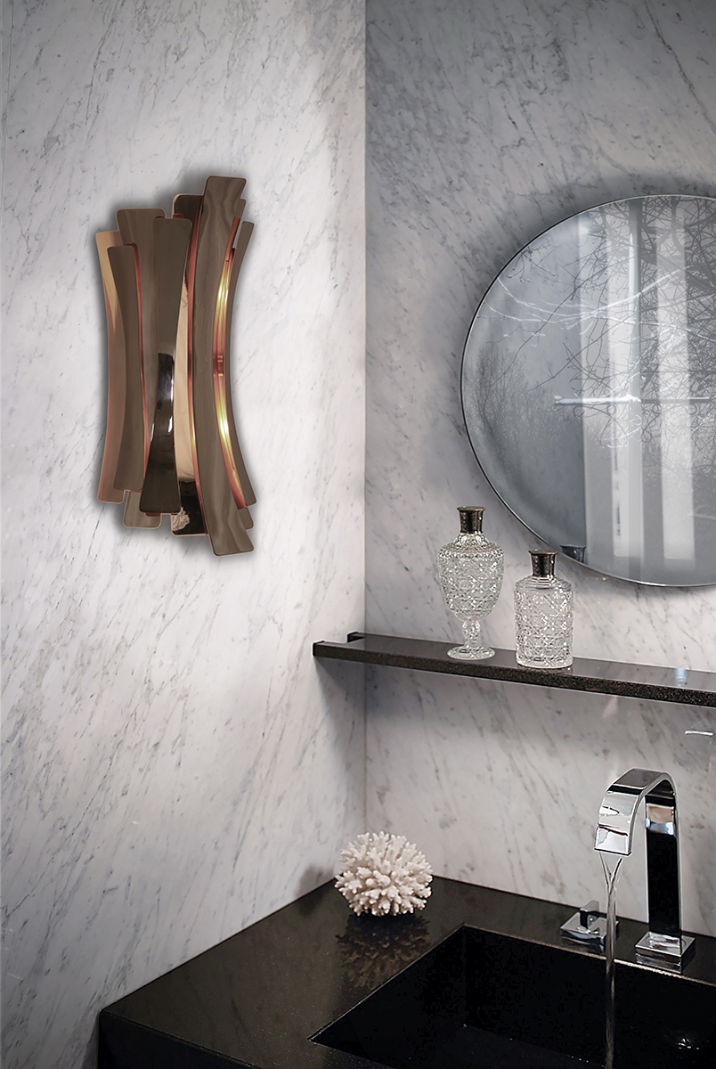 Candeeiro de parede elegante | Dimensões: L 22 × P 15 × A 47 cm - 4