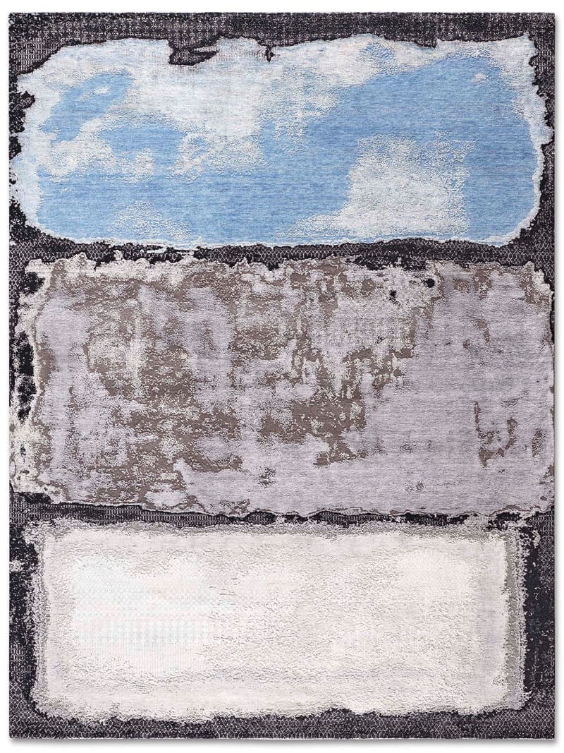 Tapete Light Blue Prateado Tecido à Mão | Tamanho: 170 × 240 cm