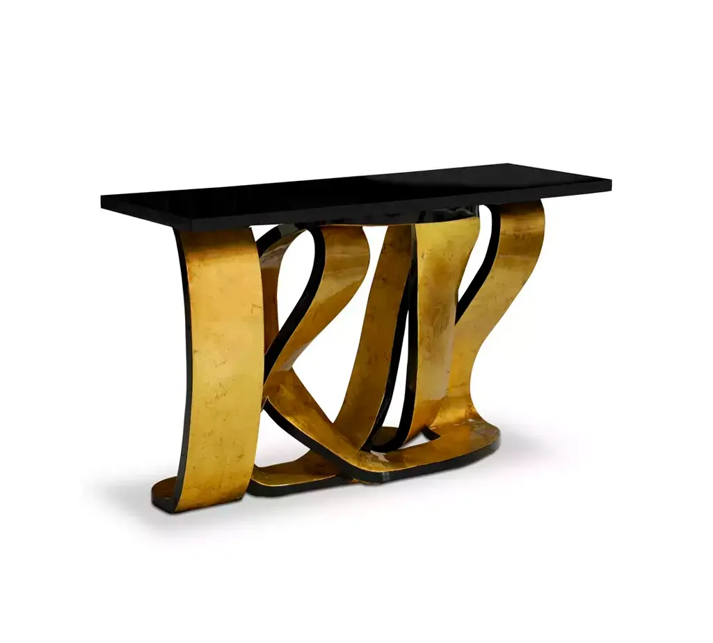 Consola Folha Dourada Ribbon