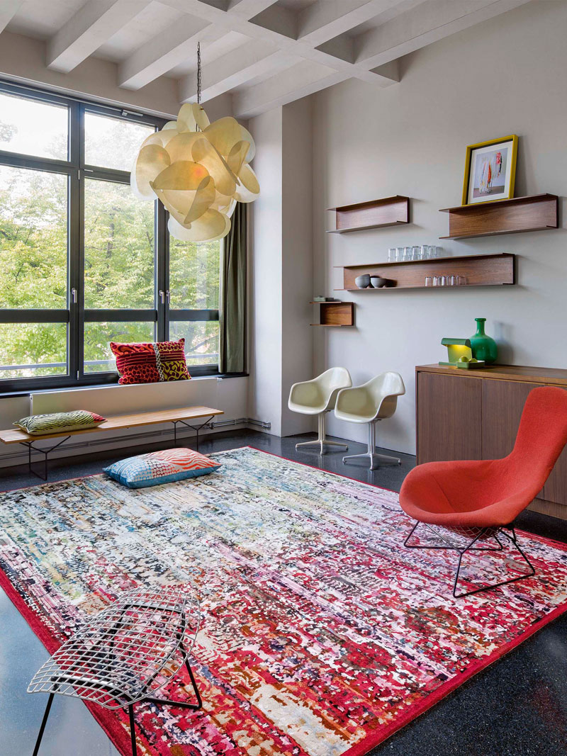 Tapete Luxuoso Woods Strawberry Anodado à Mão