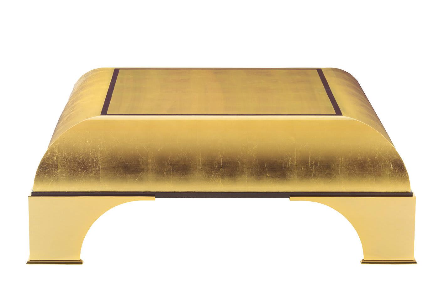 Mesa de Centro com Folha Dourada