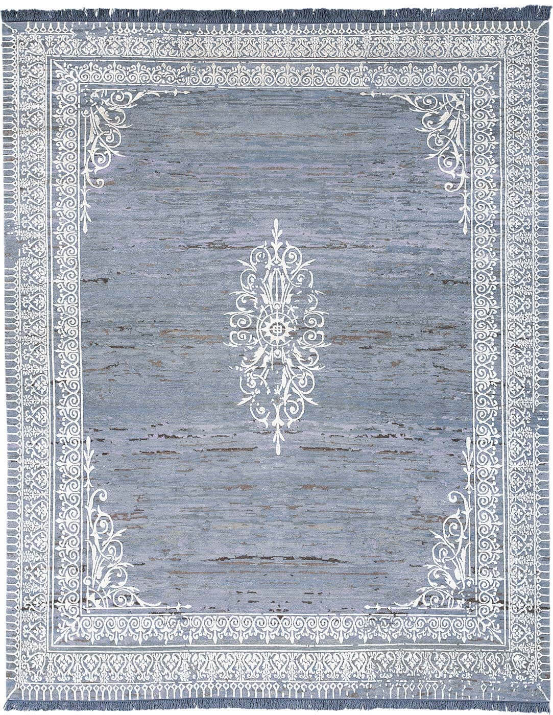 Tapete Ravenna Radi Little Rocked Azul Branco | Tamanho: 200 × 300 cm