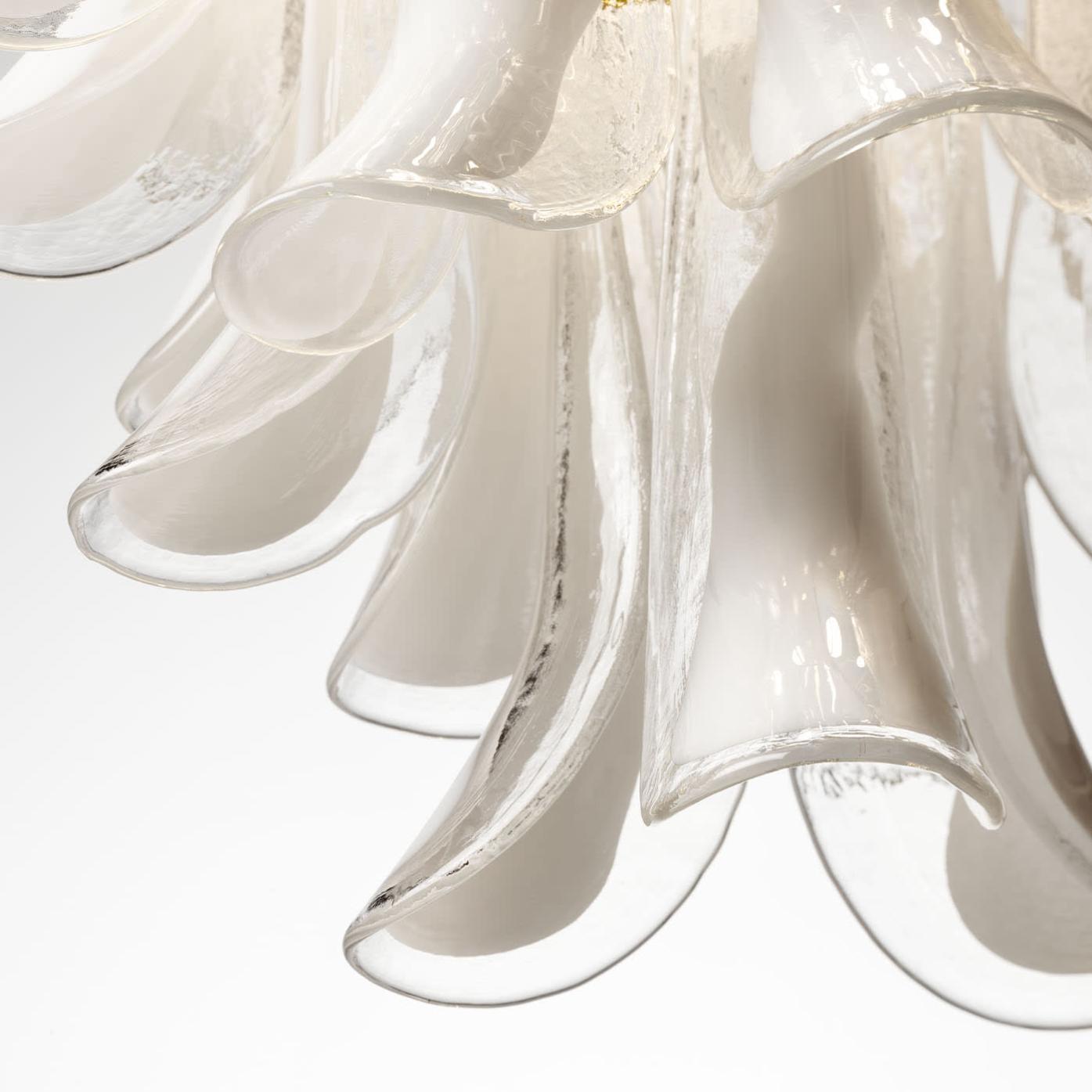 Lustre Redondo com Folhas de Vidro de Murano