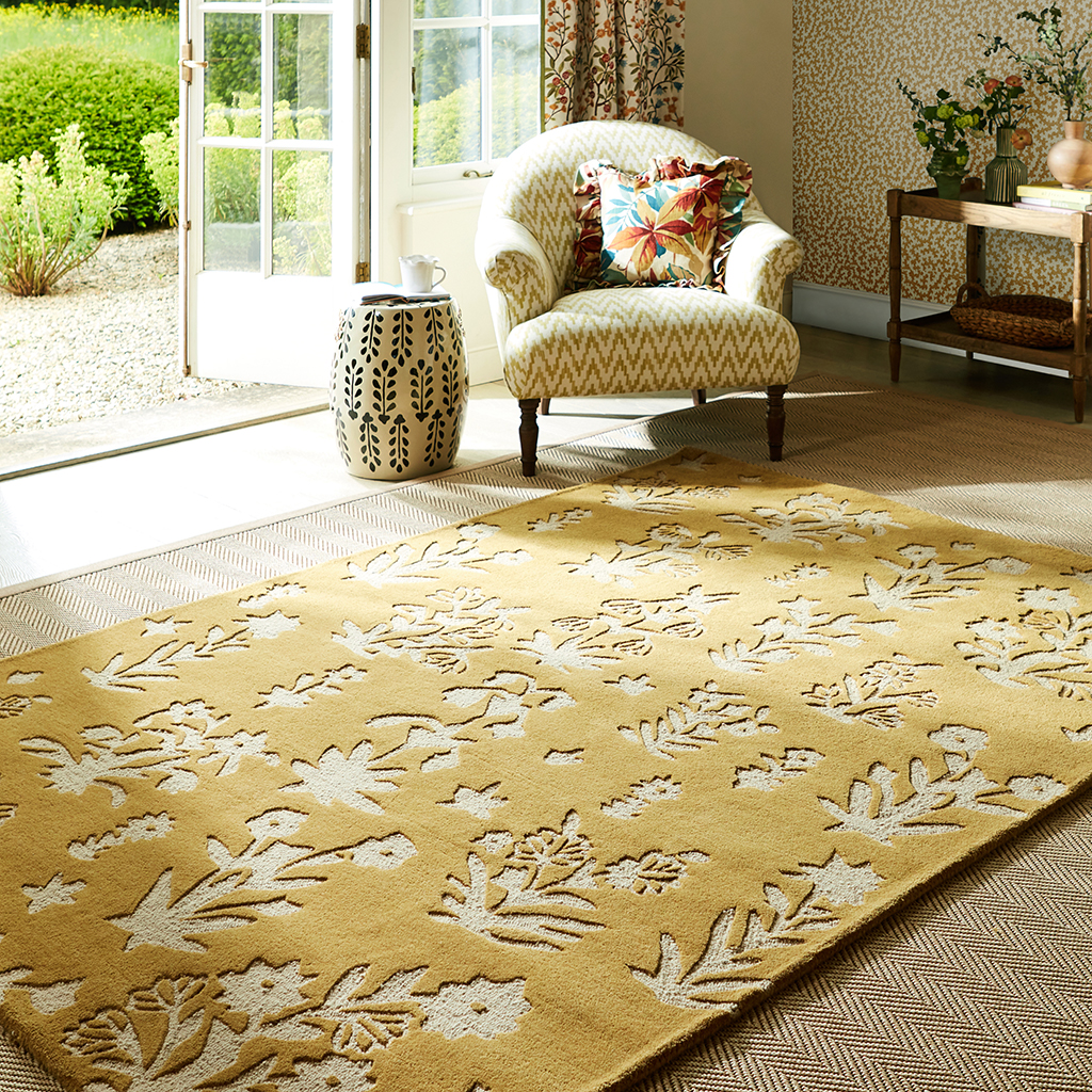 Tapete Woodland Glade Ouro | Tamanho: 140 × 200 cm
