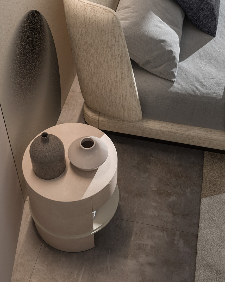 Mesa de Cabeceira Liam em Pele