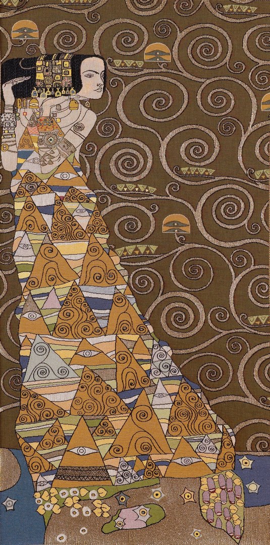 Tapeçaria dama de Klimt castanha (esquerda) | Tamanho: 50 × 100 cm