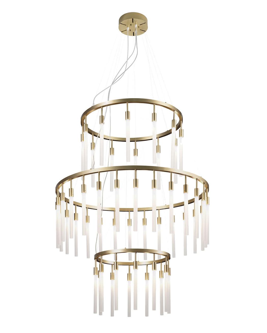 Lustre em Anel de Vidro Fosco