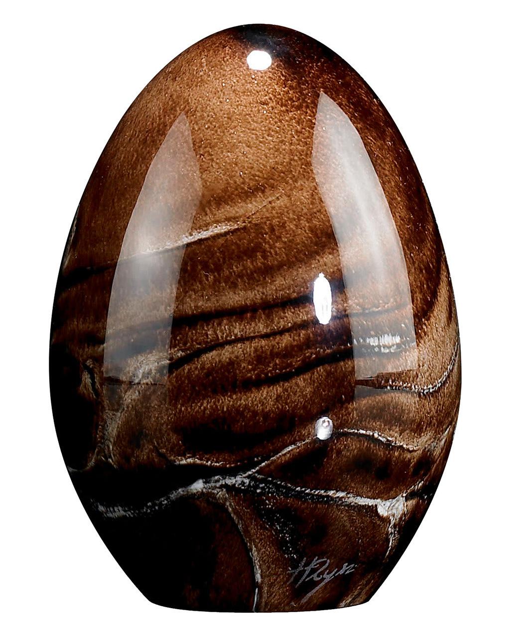 Ovo Pequeno em Vidro Castanho