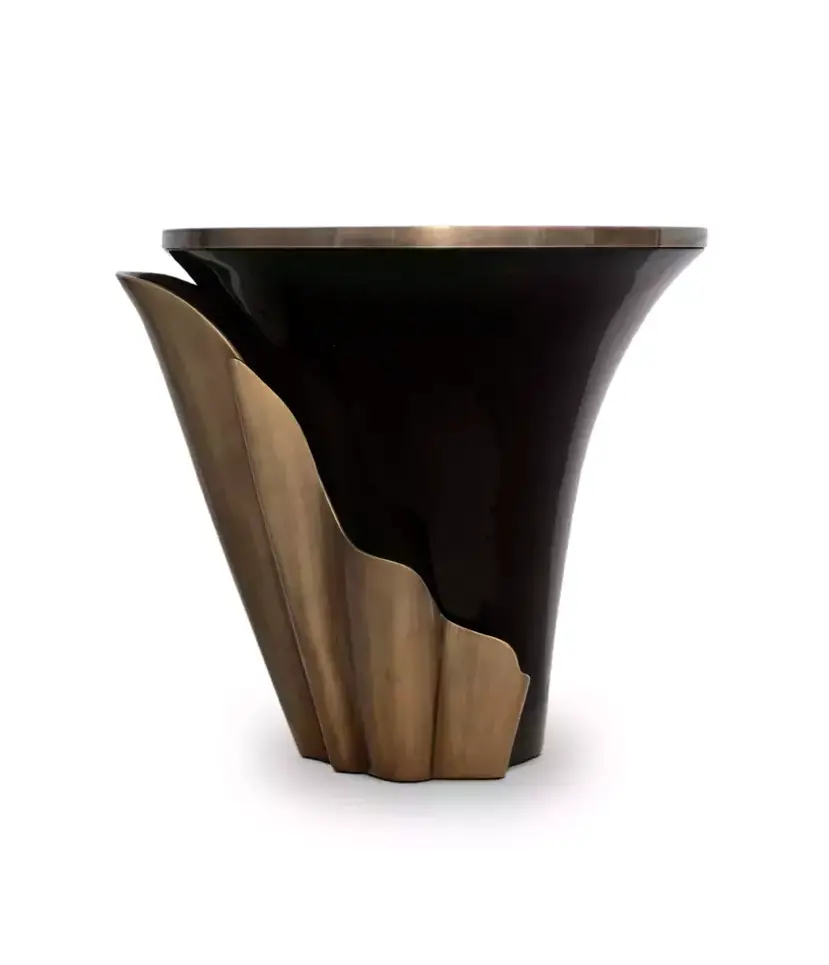 Mesa de Apoio Folha Dourada Envelhecida Solstice