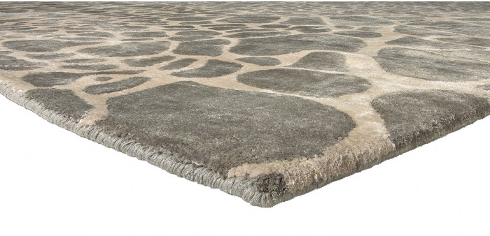 Tapete Diamant Bege / Cinzento Anodado à Mão | Tamanho: 200 × 300 cm