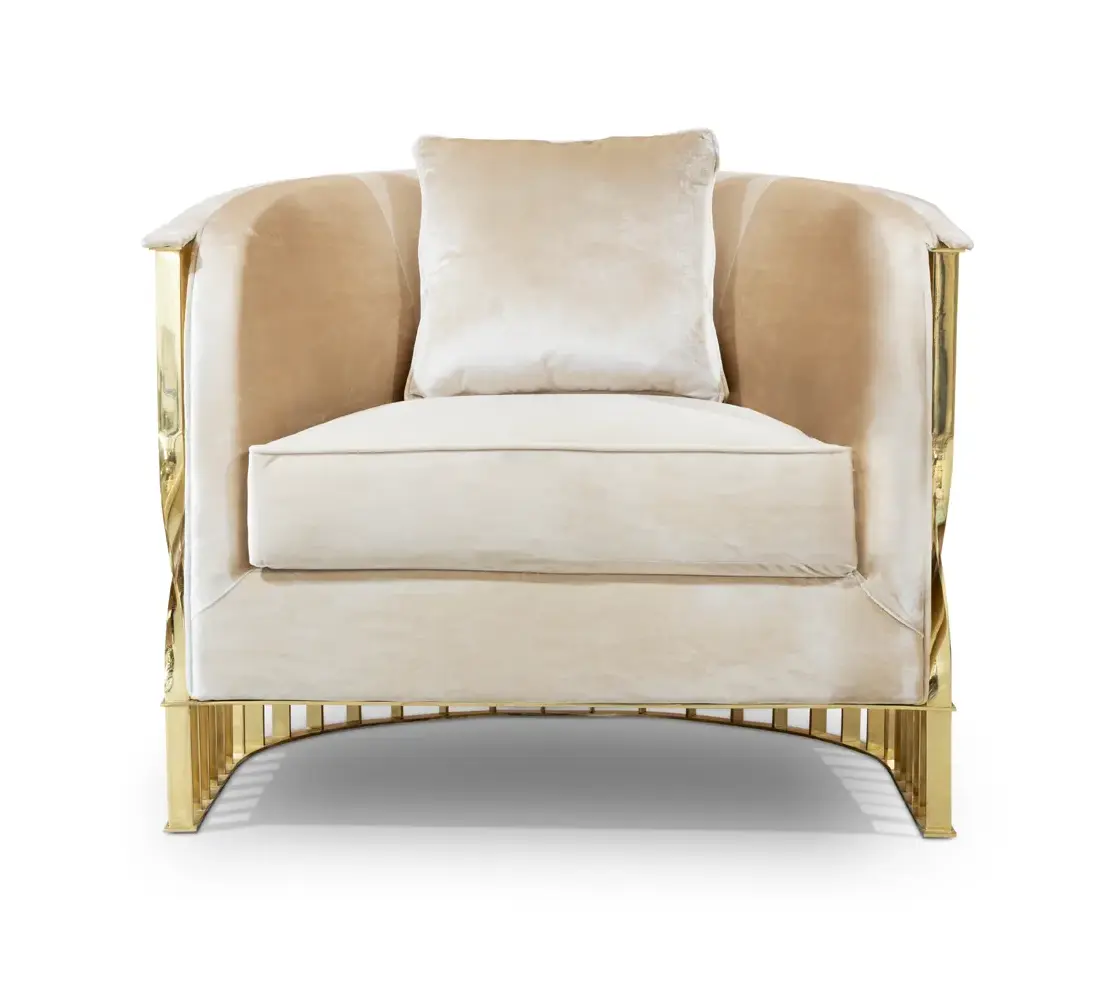 Poltrona Solene Latão Polido