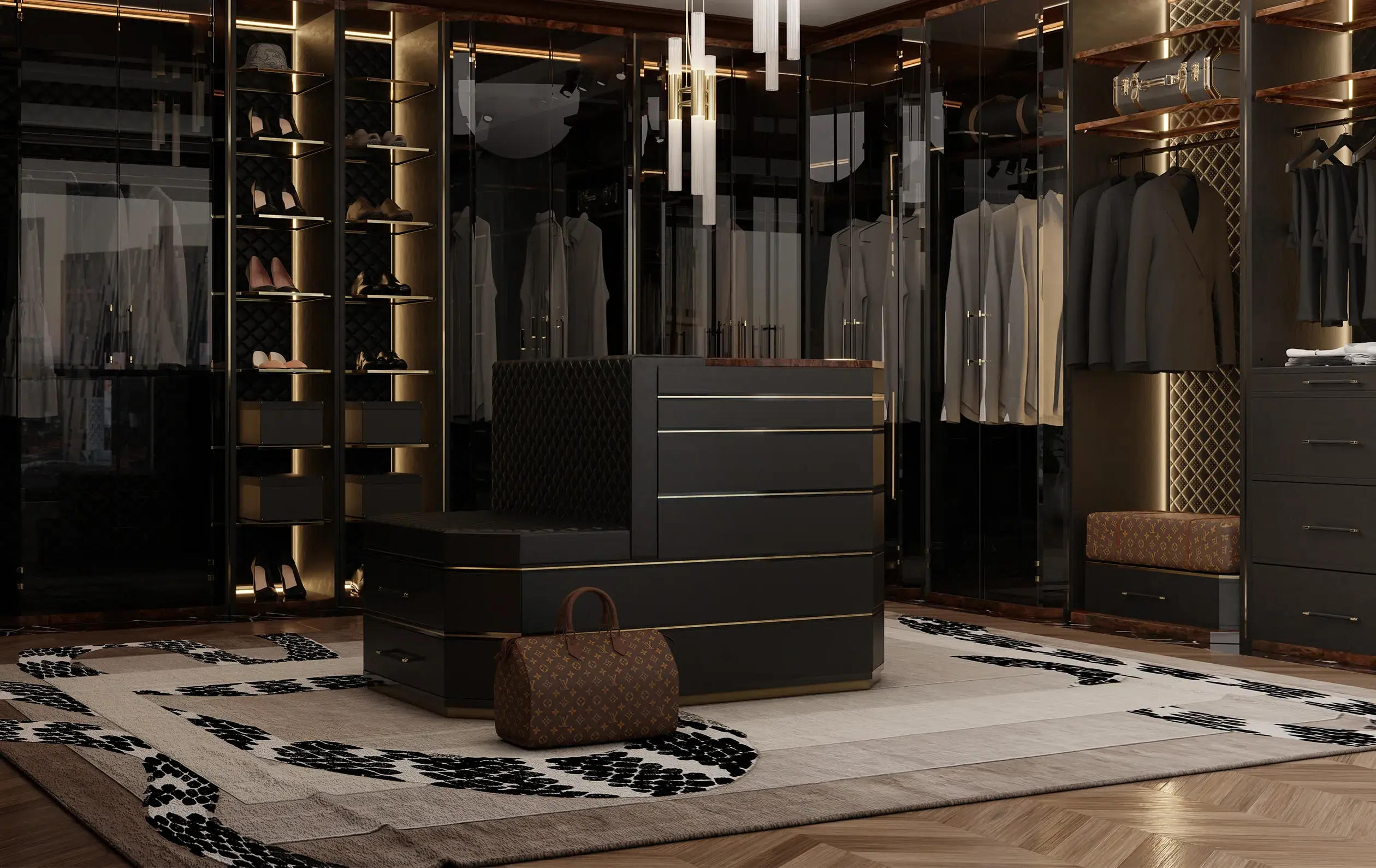 Ilha closet Cadence cinzenta - 1