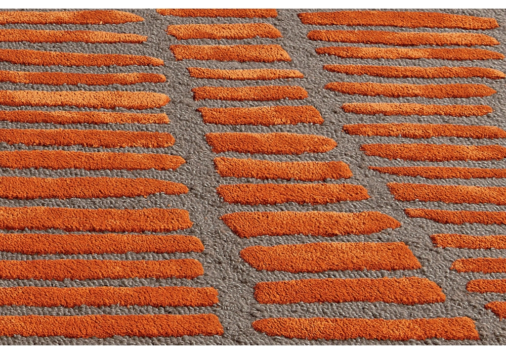 Tapete de Lã/Viscose Laranja Cinzento Enia | Tamanho: 200 × 300 cm